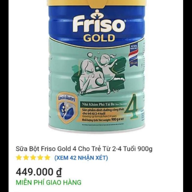 Thanh lý sữa Friso GOLD 4 - 800gr