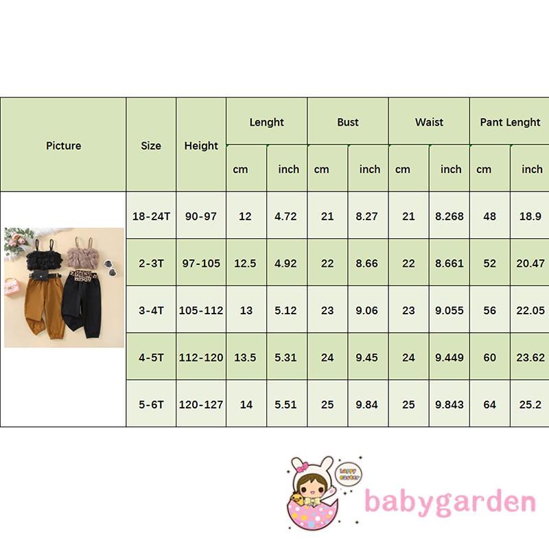 Bộ Áo Hai Dây Phối Lông + Quần Dài Thời Trang Mùa Hè Cho Bé Gái 1-6 Tuổi