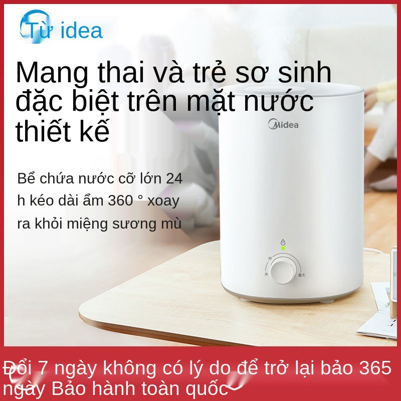 Máy tạo độ ẩm Midea hộ gia đình nhỏ phun sương phòng ngủ lớn mini cho bà bầu 3E25X