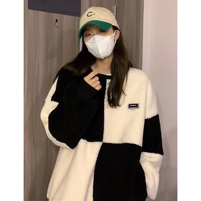 COZOK Áo sweater Tay Dài Dáng Rộng Thời Trang Hàn Quốc