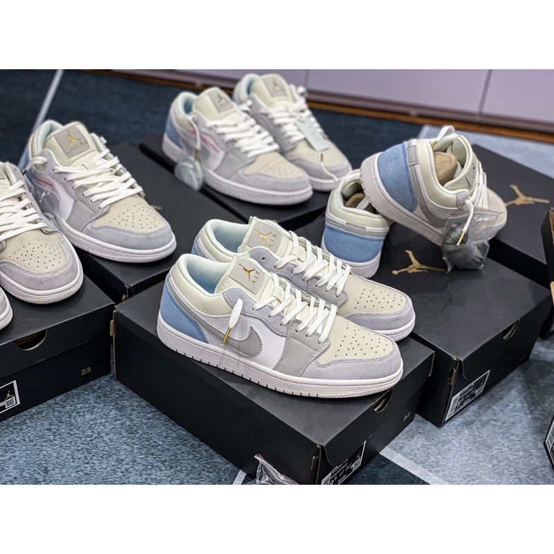 Giày SNEAKER cổ thấp Jordan 1 Low Paris da lộn