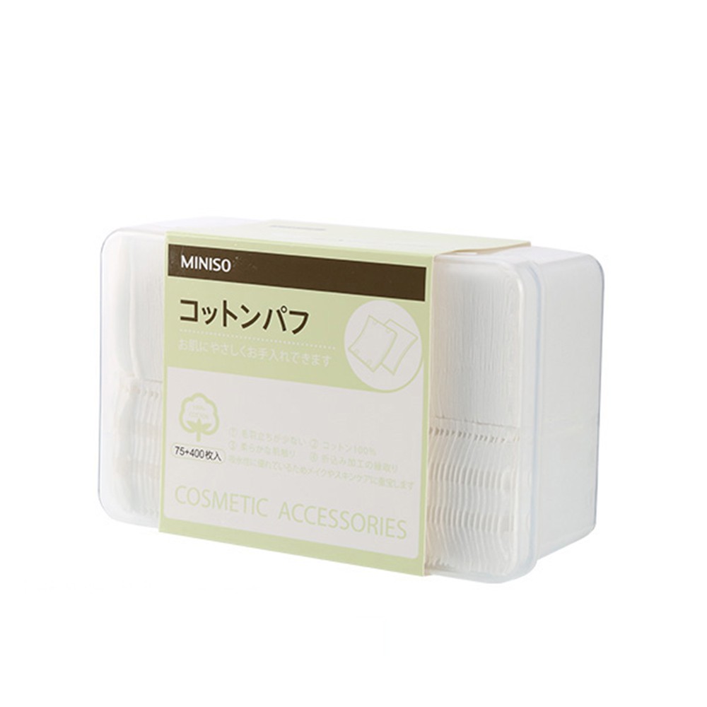 Miniso Bông tẩy trang Sự kết hợp của miếng bông dày và mỏng (75+400 tờ)