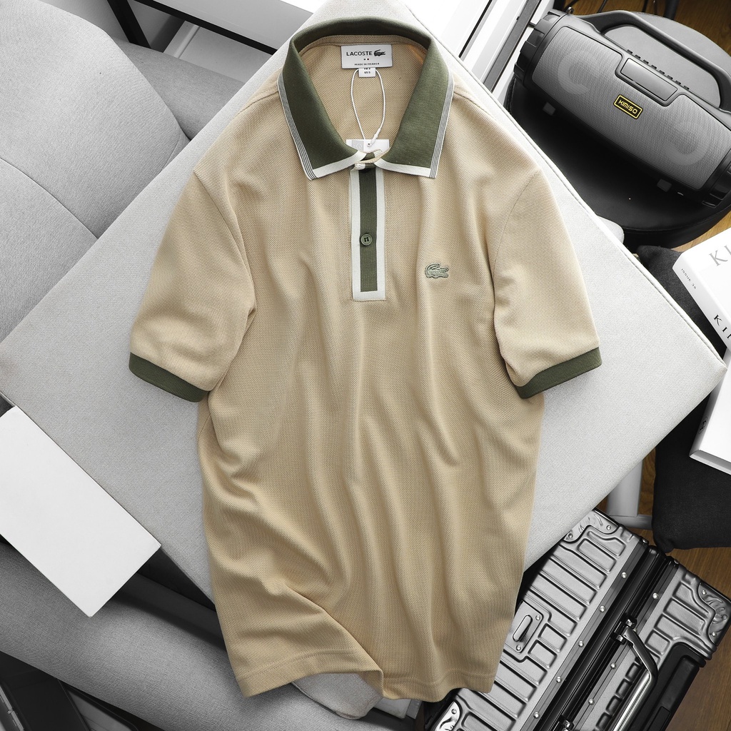 Aó polo nam cao cấp LCST 2 cổ phối 2 khuy,Form Slimfit,vải COTTON khô co dãn 4 chiều,thấm hút mồ hôi