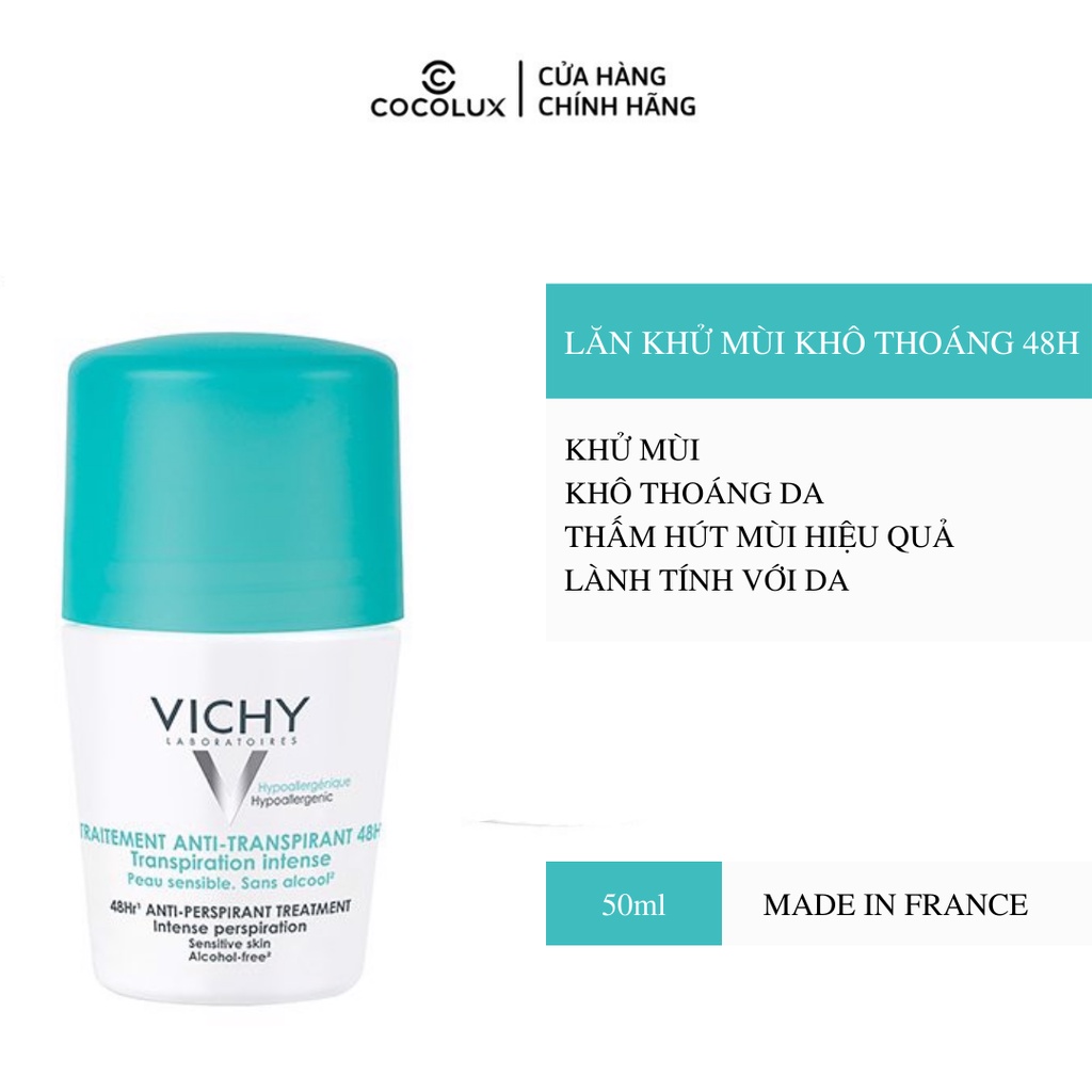 Lăn Khử Mùi Khô Thoáng Vichy Traitement Anti 50ml