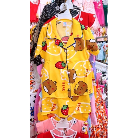 Pizzama đùi chất lụa cho bé gái siêu đáng yêu size 15-22kg, PA01