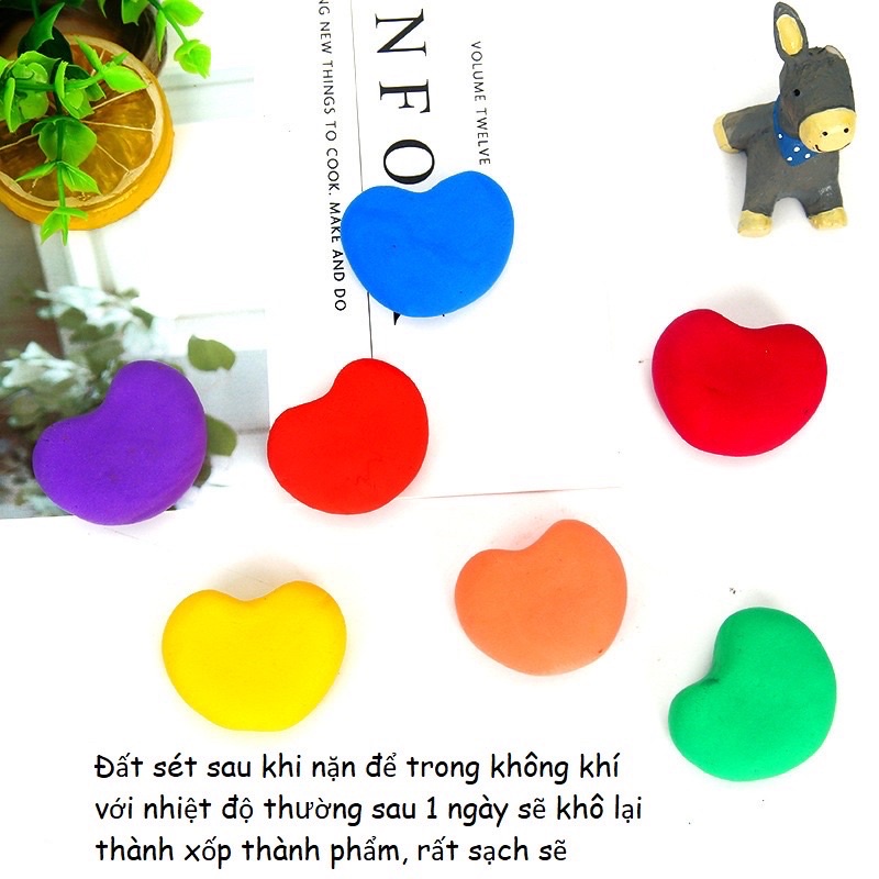 Bộ 24 Gói Đất Sét Nhật Cao Cấp Đủ Màu Đất Nặn Tự Khô Siêu Nhẹ, Nguyên Liệu Làm Slime