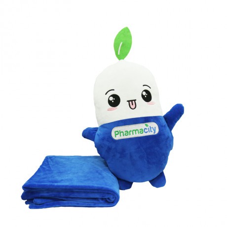 Bộ chăn gối đa năng hình Thú nhồi bông Poomie cực Cute dễ thương