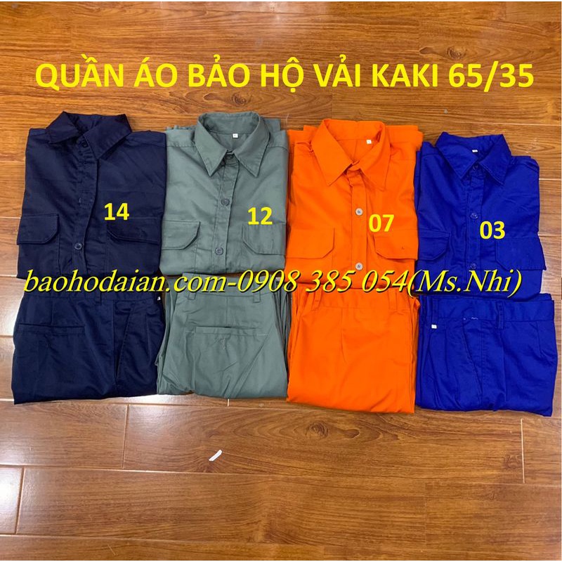 Quần Áo Công Nhân Vải Kaki 65/35 Dài Tay