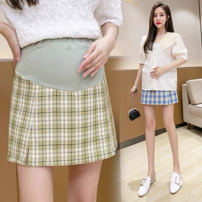 Chân váy bầu- chân váy sọc dáng ngắn siêu đẹp