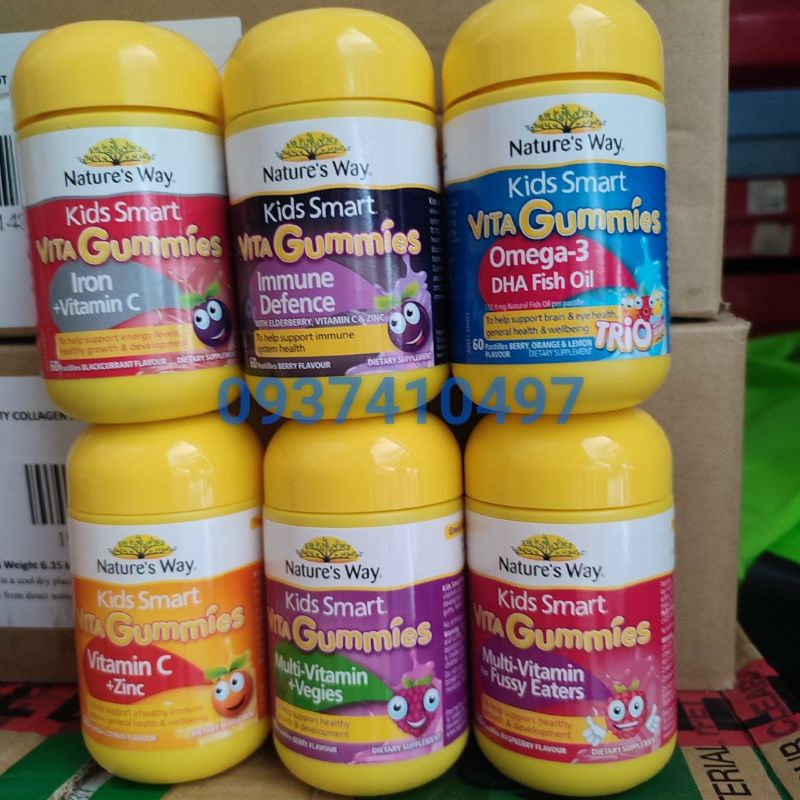 Kẹo Dẻo Nature's Way Kids Smart Vita Gummies Multi Vitamin Lọ 60 Viên