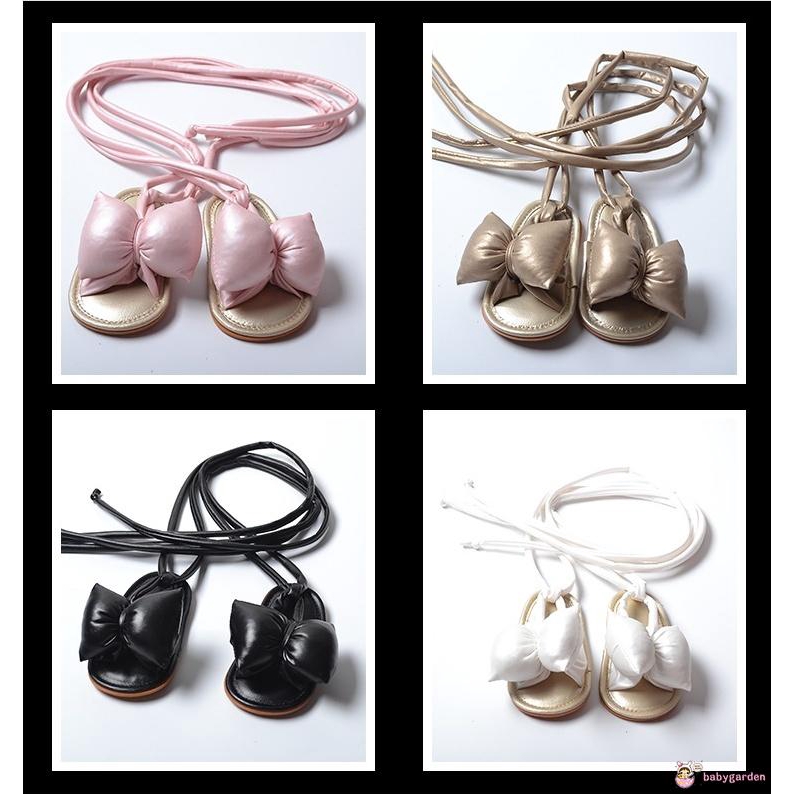 Xăng đan Đính Nơ Màu Trơn Thời Trang Mùa Hè Xinh Xắn Cho Bé Gái