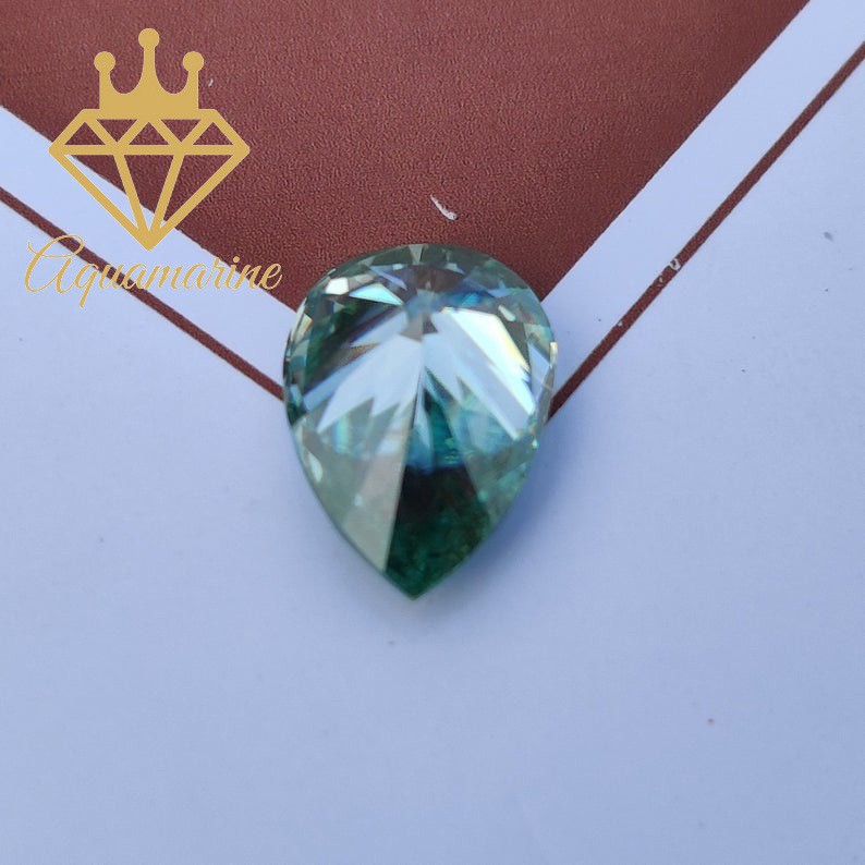 Kim cương nhân tạo Moissanite Pear Blue