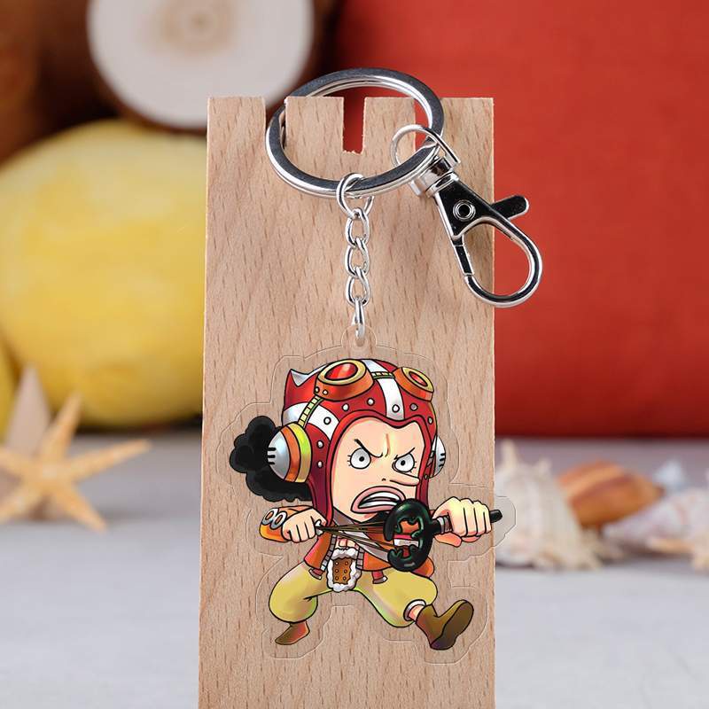 Set 2 Móc Khóa Acrylic Trong Suốt Hình Nhân Vật Luffy Sanji Zoro Nami Usopp Trong One Piece