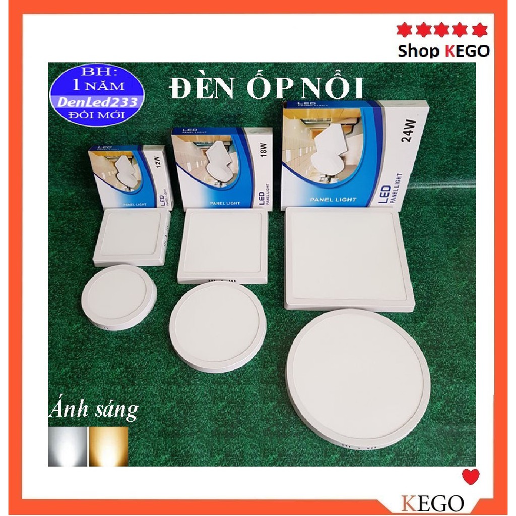 ĐÈN ỐP TRẦN NỔI TRÒN - VUÔNG 36w-24w-22w-18w -16w -12w ( Cao cấp và bình dân )