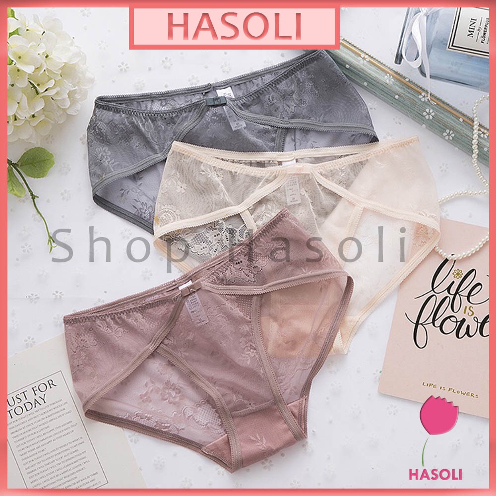 Quần Lót Nữ Ren Hoa Cao Cấp Vạt Chéo Siêu Đep S36