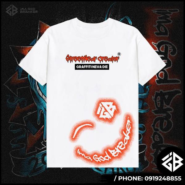 [Mã INCU20 giảm 20K đơn 150K] Áo Thun Đường Phố Mặt Cười iMA God Breaker (iGB Graffiti Smile Tee)