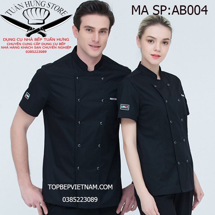 áo đầu bếp ngắn tay sau lưng lót lưới thoáng mát ab04 | BigBuy360 - bigbuy360.vn