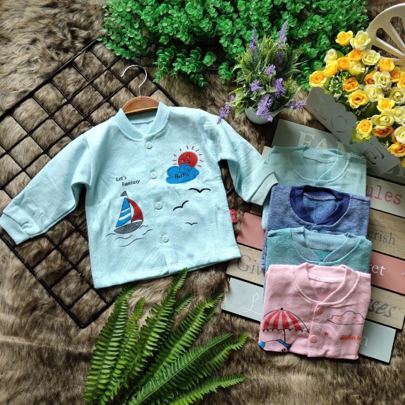 Áo Nỉ Bông Sơ sinh Cổ Tàu Mềm Ấm Cho Bé 3-10kg M21