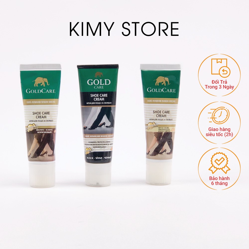 Xi đánh giày cao cấp Goldcare dạng tuýp kem - Dùng được cho áo da, túi xách, sofa da