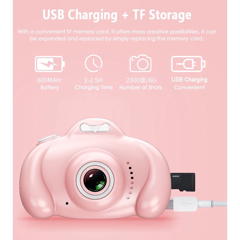 Máy quay video kỹ thuật số 1080P dễ thương cho trẻ em | BigBuy360 - bigbuy360.vn