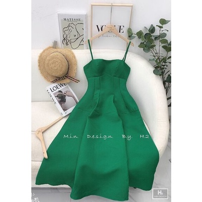 Váy đầm maxi 2 dây tổ ong dài cúp ngực