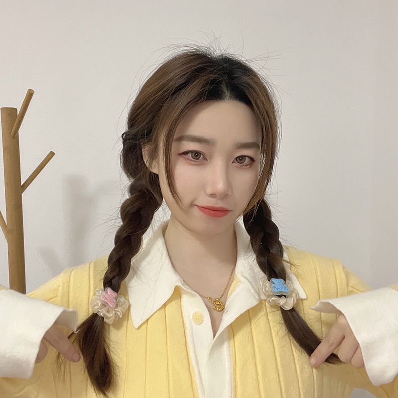 Dây Cột Tóc/Vòng Tay Hai Mặt Hình Gấu Hoạt Hình Dễ Thương Đa Năng Cho Cặp Đôi