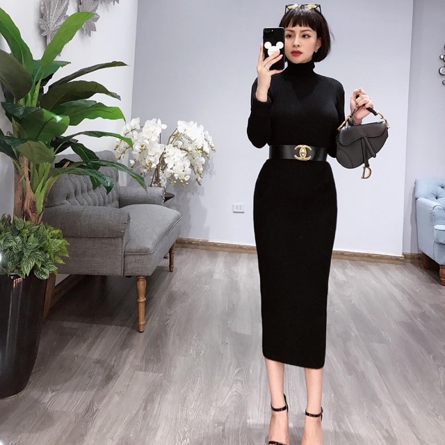 Đầm body len thỏ cao cấp