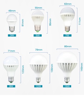 Đèn Led tròn siêu tiết kiệm điện, (Ánh sáng trắng/vàng, 3w-5w-7w-9w-12w-15w-18w)