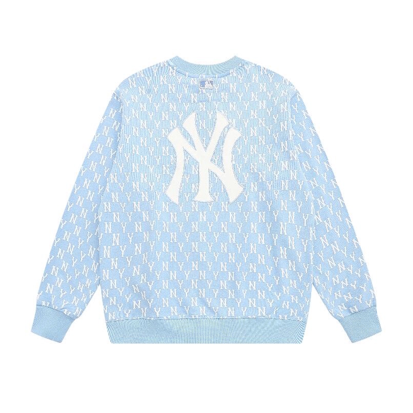 ❤❀  ❤ Mlb Áo Thun Tay Dài Cổ Tròn Thêu Chữ NY Thời Trang Cho Nam Và Nữ
