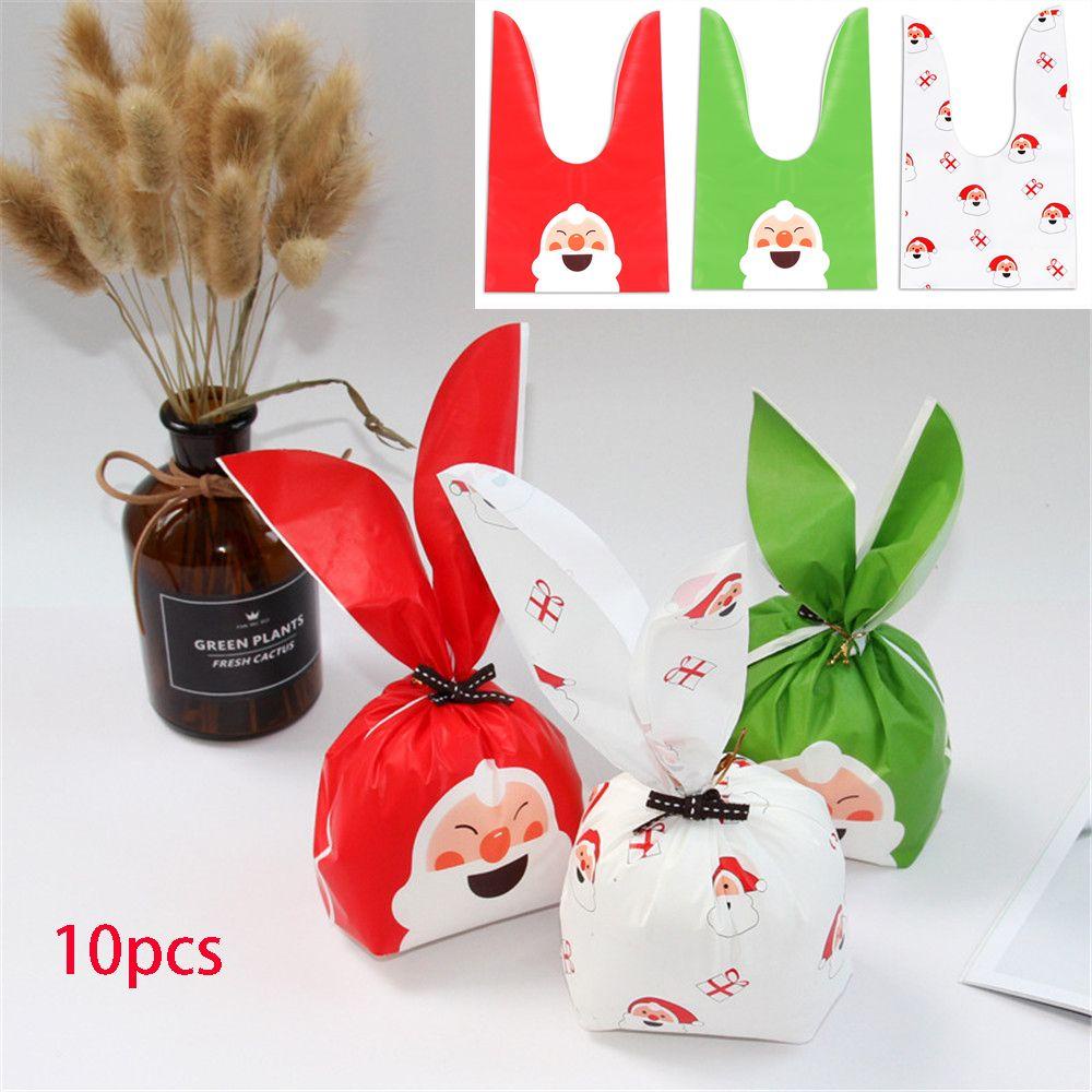 Set 10 Túi Đựng Bánh Kẹo Thủ Công Hình Ông Già Noel