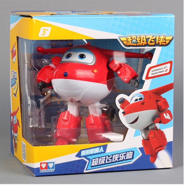 Robot biến hình máy bay cỡ to Jett Tia Chớp đồ chơi đội bay siêu đẳng super wings cho trẻ em