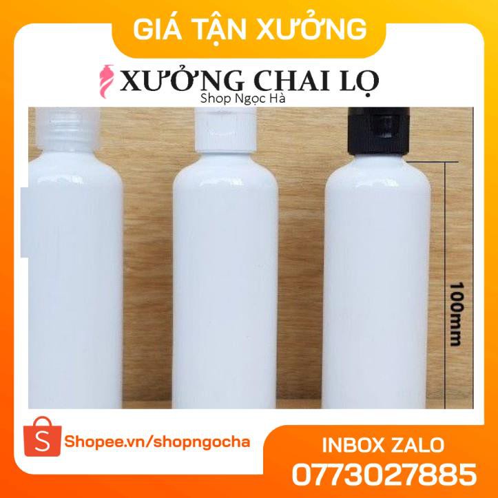 Chai Chiết Mĩ Phẩm ❤ GIÁ RẺ NHẤT ❤ Chai nhựa pet nắp bật Trắng Sữa 10ml,20ml,30ml,50ml,100ml đựng mỹ phẩm .