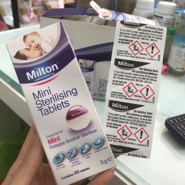VIÊN TIỆT TRÙNG MILTON (HỘP 50 VIÊN)