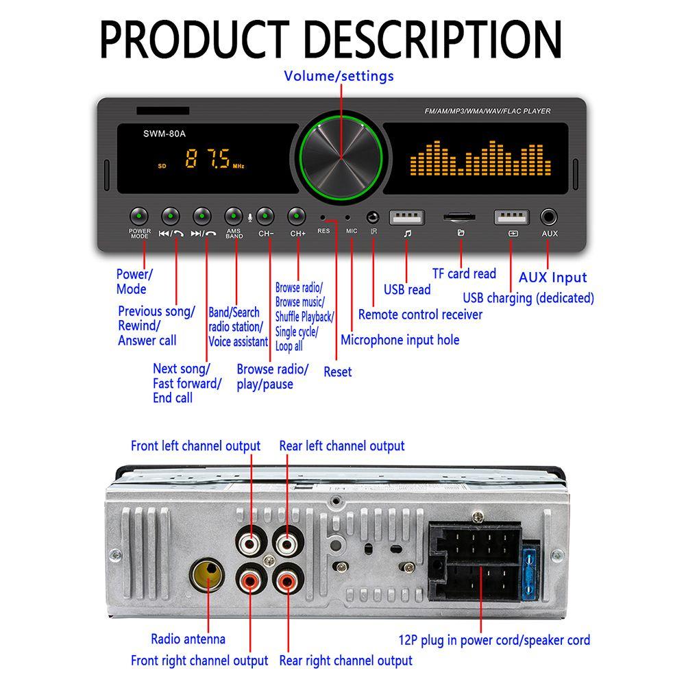 Máy Nghe Nhạc MP3 12V SUENIN Tích Hợp Bảng Điều Khiển Dành Cho Ô Tô