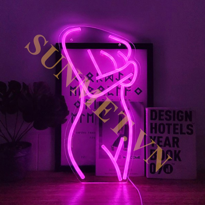 Đèn Led NEON Hình Thiếu Nữ SEXY GIRL Trang Trí Quán Beer Bar CLUB Chill Decor Phòng Ngủ Tặng Móc Treo Sunmet