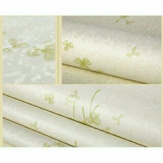 Giấy dán tường cỏ ba lá màu xanh