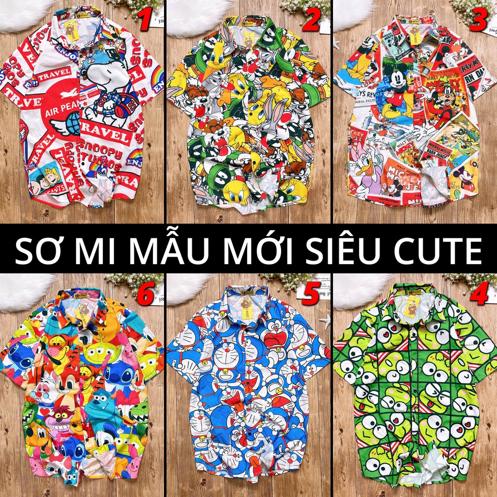 BÁN LẺ GIÁ SỈ - SƠ MI HOẠT HÌNH SIÊU CUTE - SƠ MI NHÓM LỚP - ÁO NHÓM - ÁO LỚP - ĐỦ SIZE S, M, L, XL, XXL, BABY #02