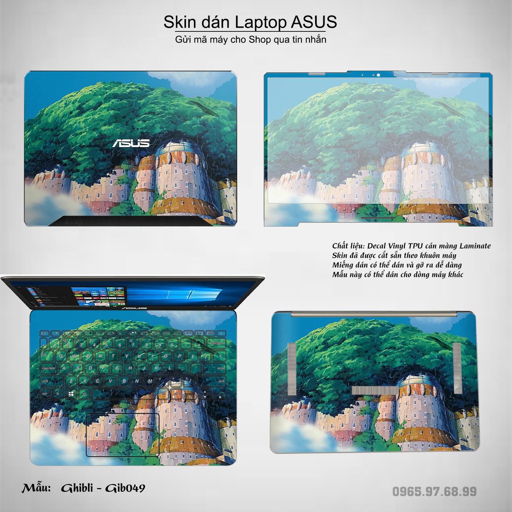 Skin dán Laptop Asus in hình Ghibli photo (inbox mã máy cho Shop)