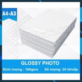 GIẤY GLOSSY A4 1 MẶT ĐỊNH LƯỢNG 180GM( xấp 20 tờ)