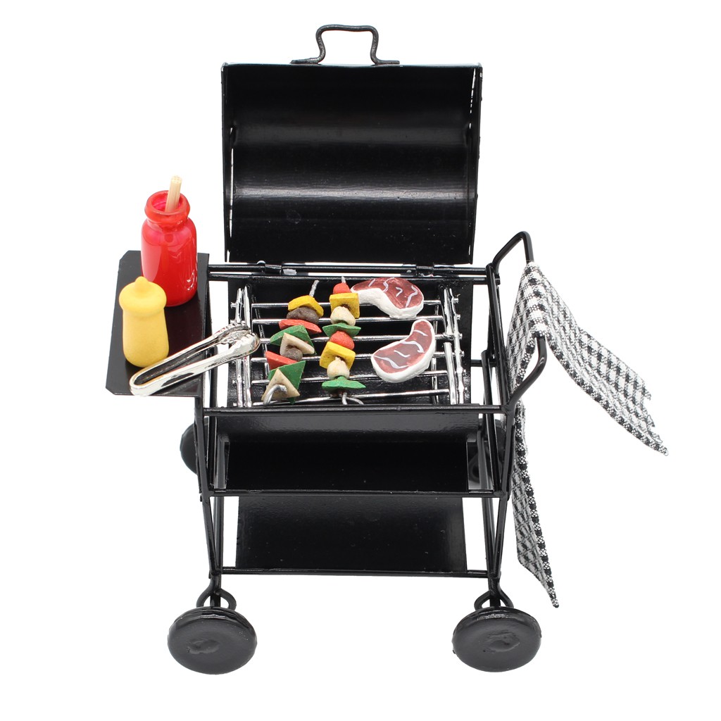 Mô hình lò nướng BBQ tỷ lệ 1:12 dùng trang trí nhà búp bê