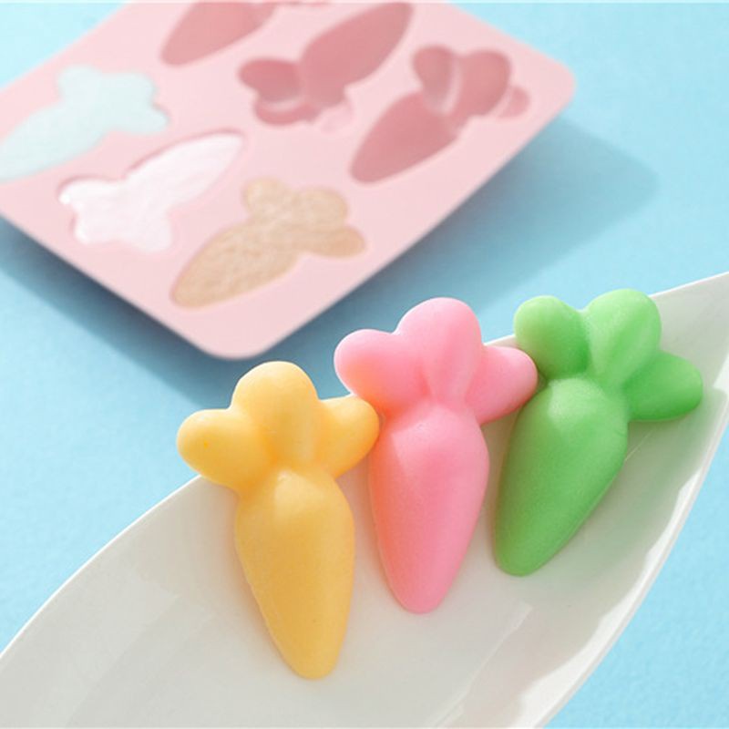 Khuôn Silicone Làm Bánh / Xà Phòng / Bánh Quy Hình Cà Rốt Phục Sinh Diy