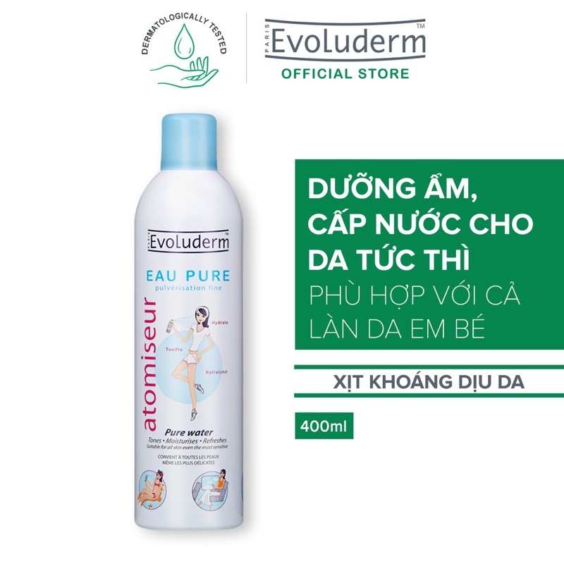  Xịt khoáng Evoluderm Atomiseur Eau Pure 150ml - 400ml | BigBuy360 - bigbuy360.vn