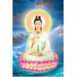 Tranh 5d gắn đá toàn bộ - Tranh Phật Quan Âm