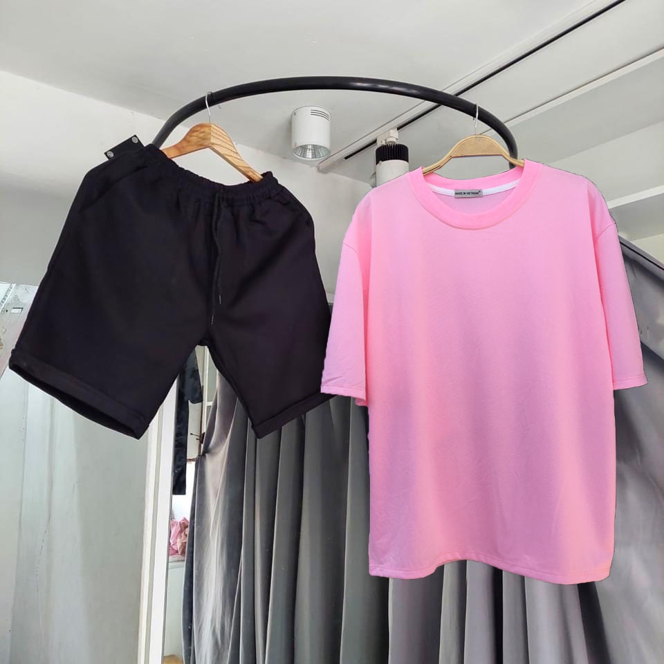 ❤ 𝐅𝐫𝐞𝐞𝐒𝐡𝐢𝐩 ❤ Bộ Thể Thao Nam Nữ Mùa Hè - Áo Thun Tay Lỡ Unisex Form Rộng Kèm Quần Đùi Short Kaki