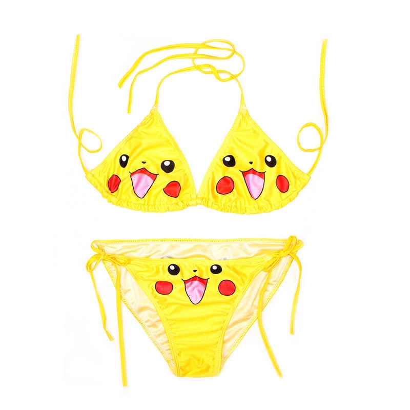 💋Bộ đồ bơi hai dây phối ren in hình Pikachu thời trang mùa hè 2020 cho nữ | BigBuy360 - bigbuy360.vn
