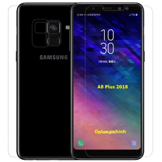 Dán cường lực chống trầy samsung a8 plus 2018 trong suốt ko full màn hình