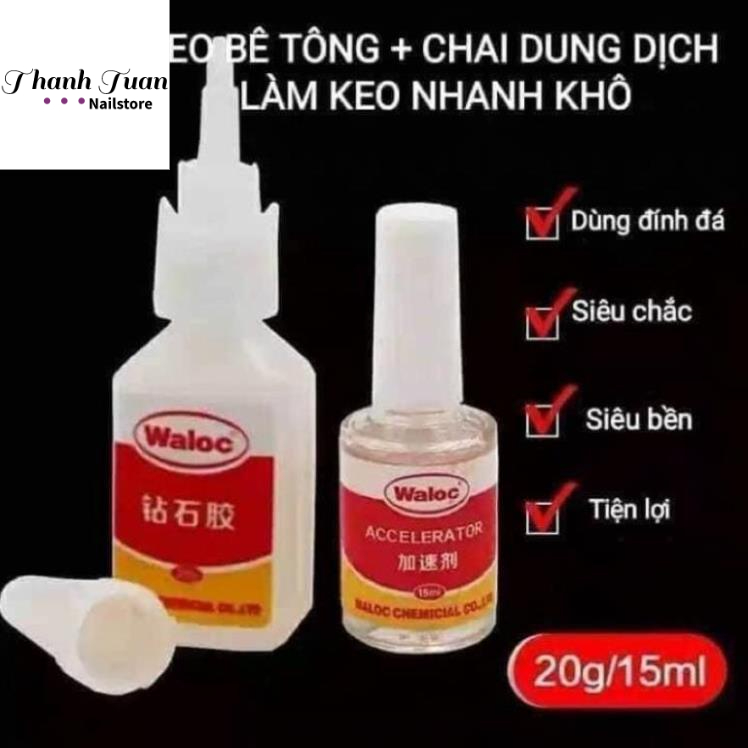 Keo Waloc, keo bê tông gắn móng gắn đá siêu chắc  - Phụ kiện đồ nail 