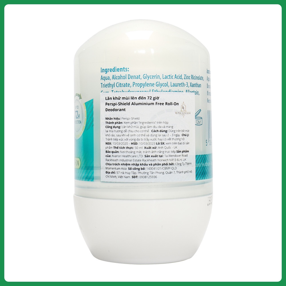Lăn Khử Mùi Perspi-Shield Dành Cho Mọi Loại Da Hiệu Quả Tới 72h - Lọ 50ml