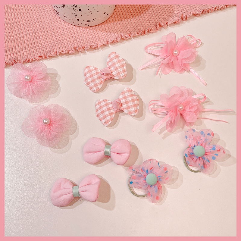 Bộ 10 Dây Cột Tóc Thời Trang Hàn Quốc Xinh Xắn Cho Bé Gái