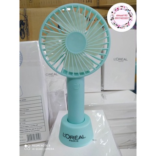 Quạt Sạc Mini Cầm Tay Có Đế Để Bàn 3 Chế Độ Gió - Giao màu ngẫu nhiên